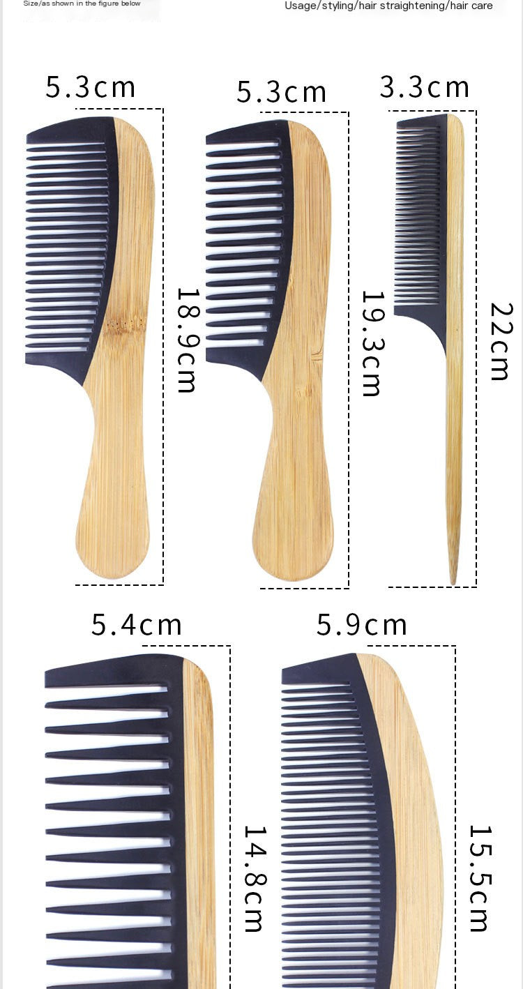 Natural Bamboo Hair Comb Collection