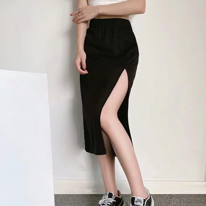 Slit Mid-Length Skirt