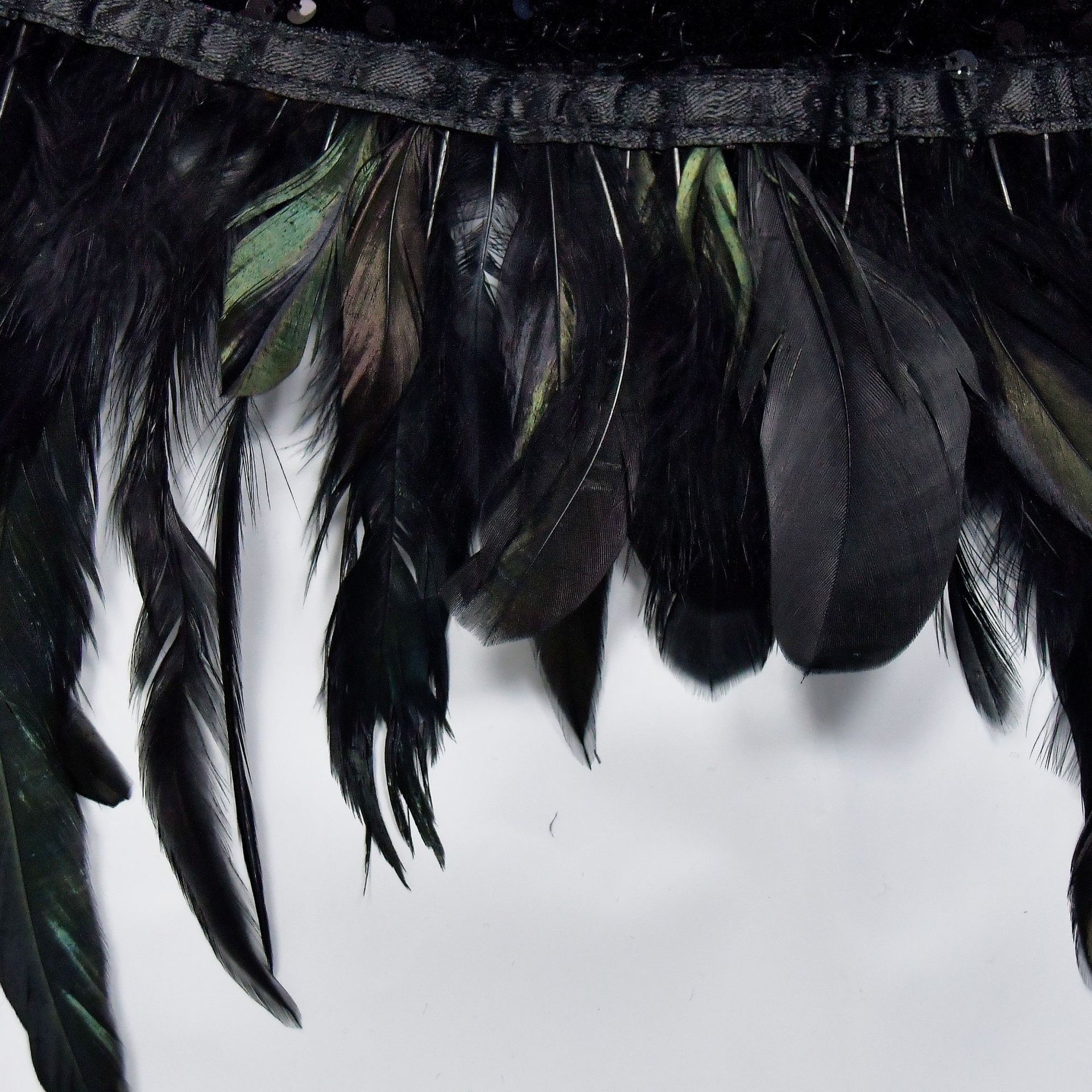 Fashion Women's Wear Pure Color Tube-top Sequined Feather Dress