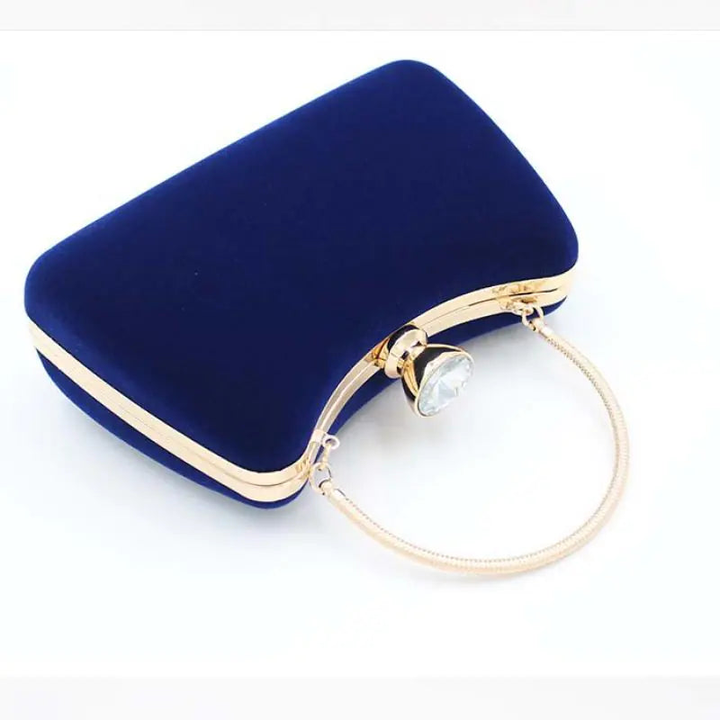 Vintage Velour Evening Clutch with Top Handle