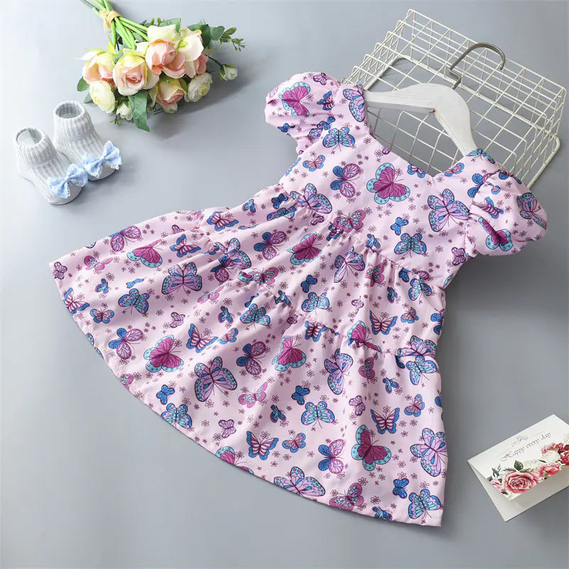 Floral Dress with Bowknot