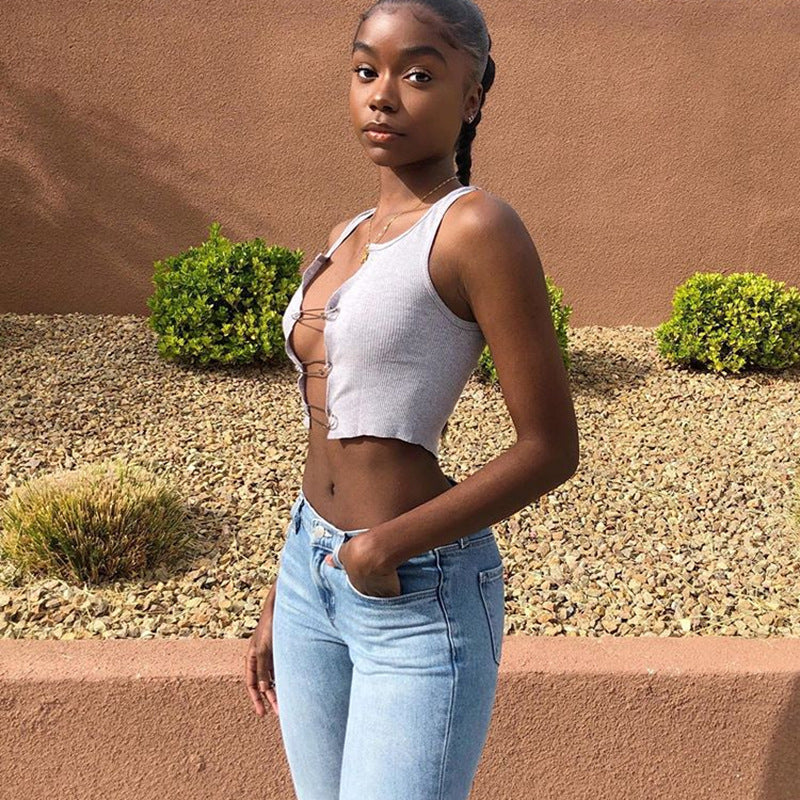 Chic Ribbed Sleeveless Cropped