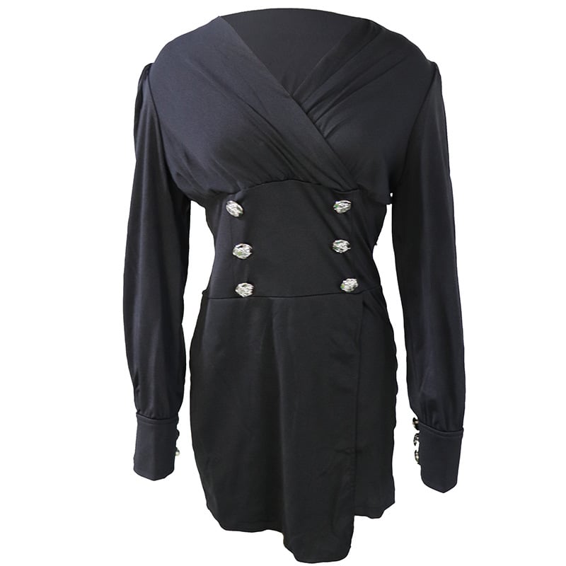 Double-Breasted Temperament Dress