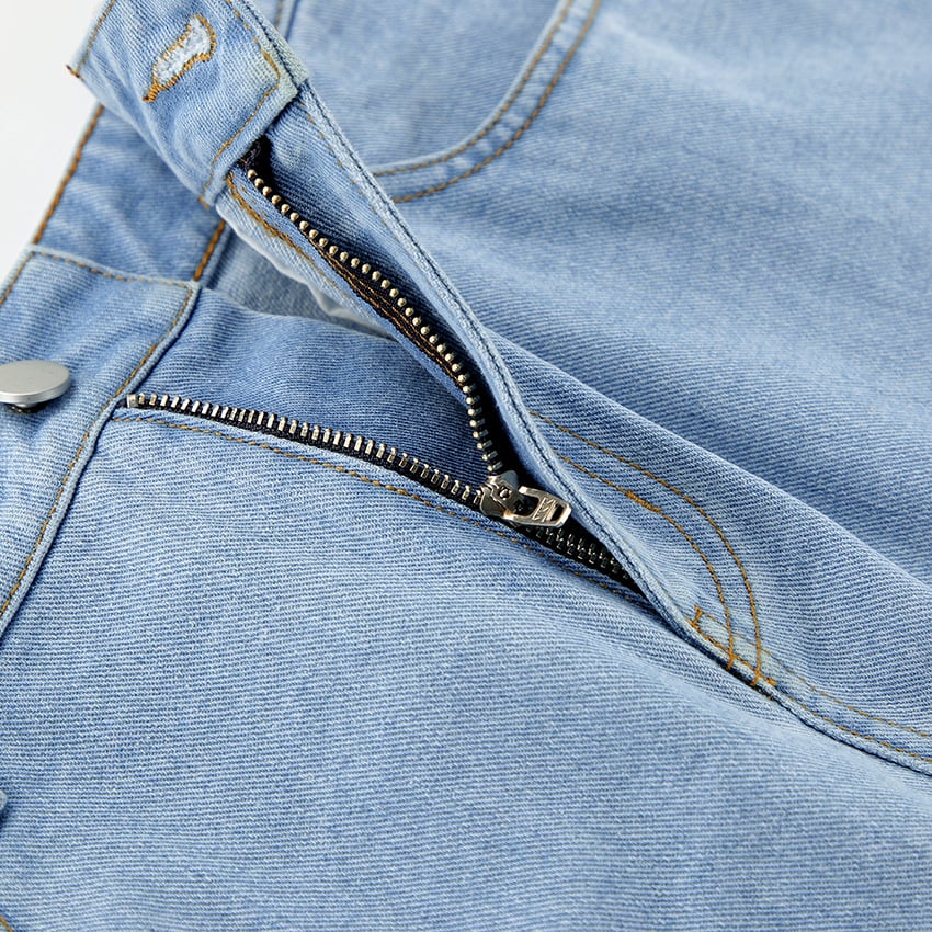 Women's Casual Washed Denim Skirt