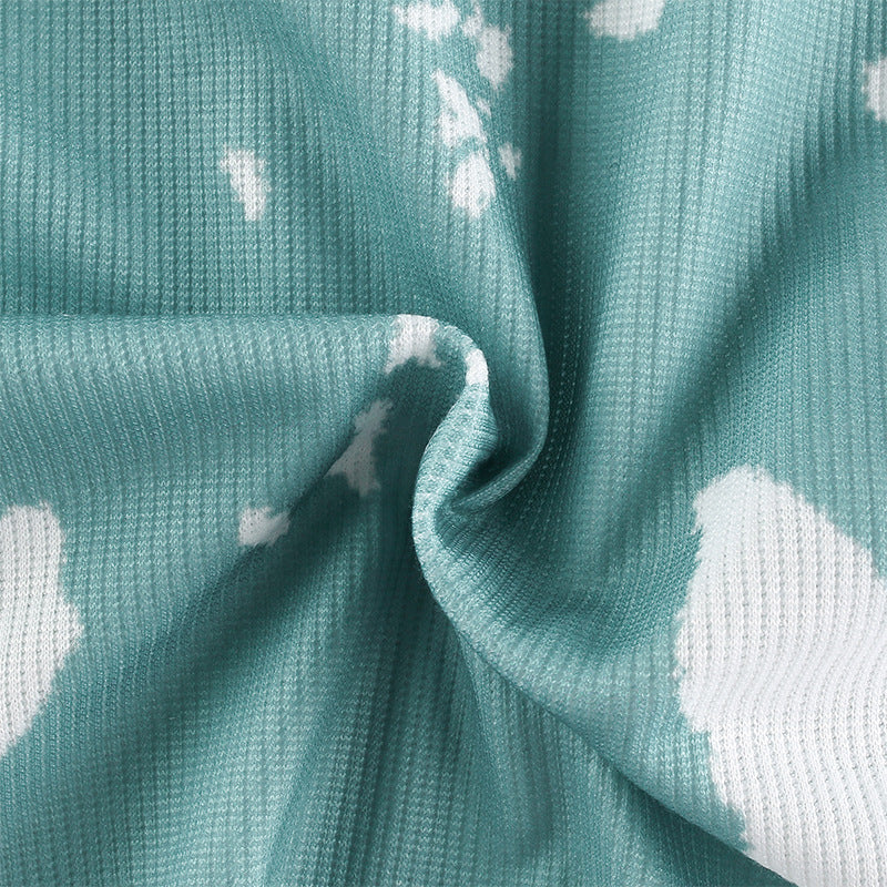 Tie-Dye Print High-Stretch Crop Top