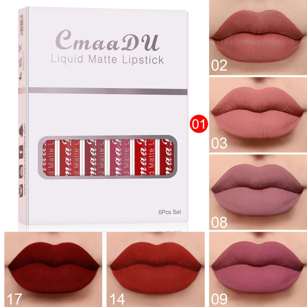 6-Pack Matte Non-Stick Lip Gloss Set
