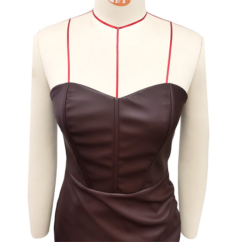 Tube Top PU Sheath Dress