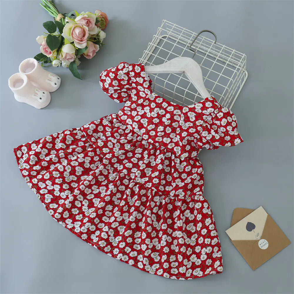 Floral Dress with Bowknot