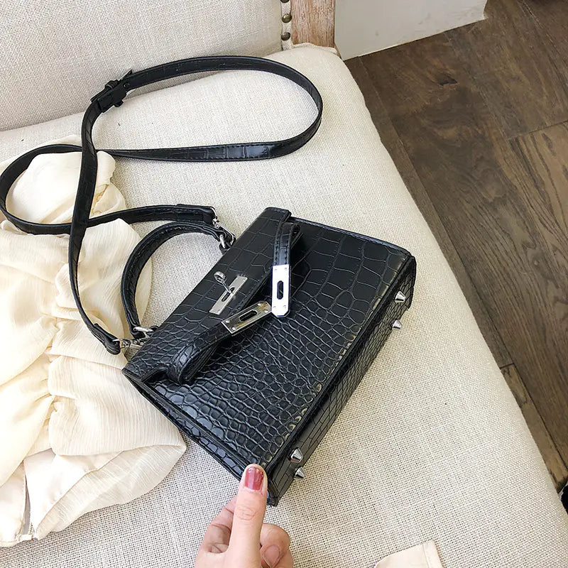 Crocodile Texture Luxury Handbag