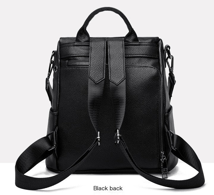 High-Capacity Anti-Theft Cowhide Backpack