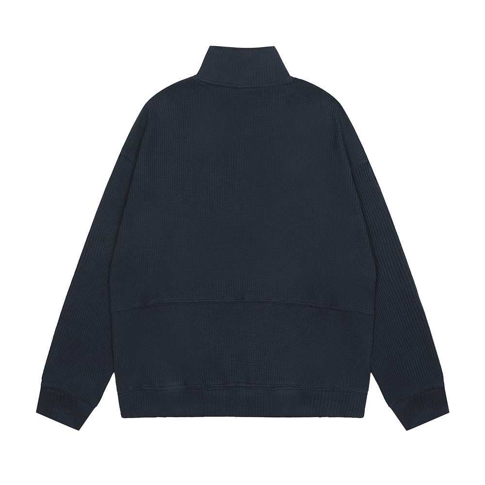 Creative Pattern Towel Embroidery Stand Collar Sweater