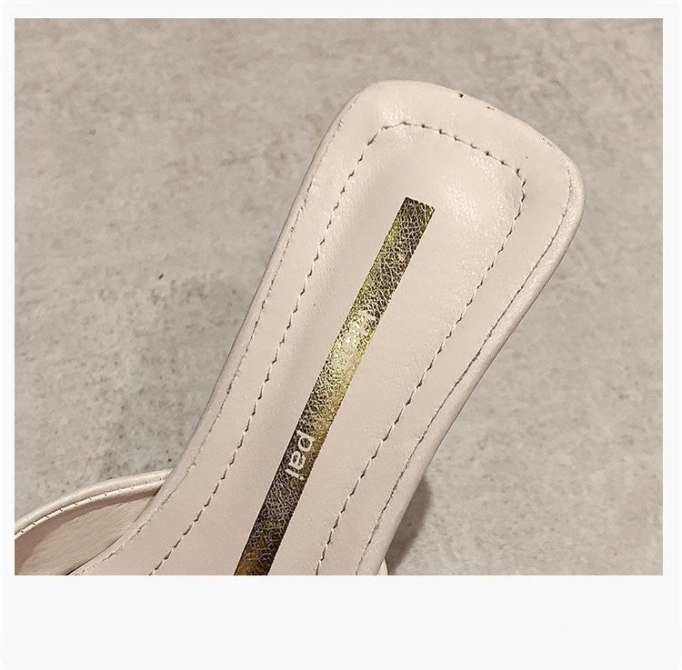 High Heel Pointed Lady Stiletto Sandals with Rhinestones