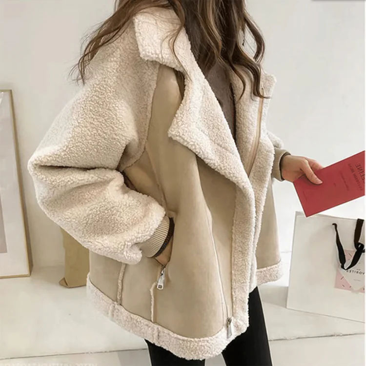 2020 Women's Fleece-Lined Shearling Jacket (Short)