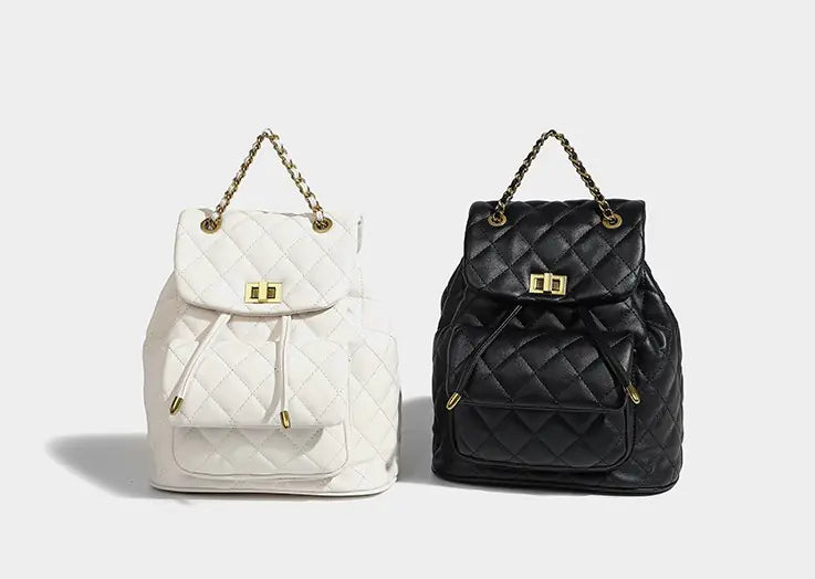 Diamond Grid Chain Mini Backpack