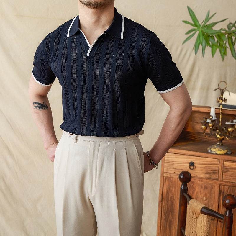 Summer Knitted Polo Shirt