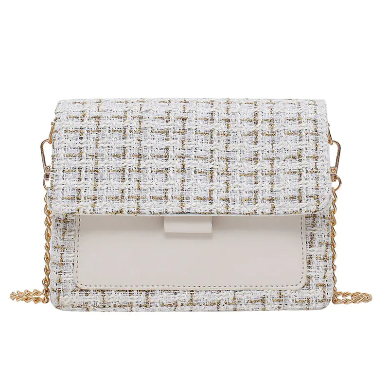 Chic Autumn Plaid Chain Crossbody Bag