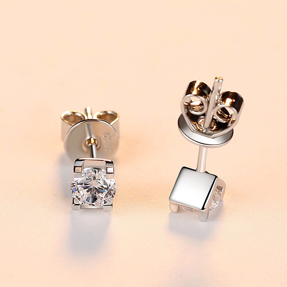Sterling Silver Geometric Stud Earrings