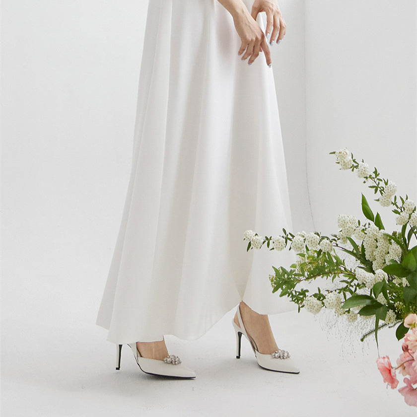 Baotou Stiletto Heel Pointed Toe