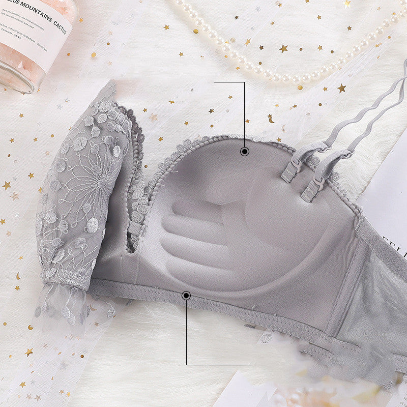 Lace Floral Cup Support Bra