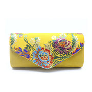 Vintage Embroidered Flower Evening Clutch