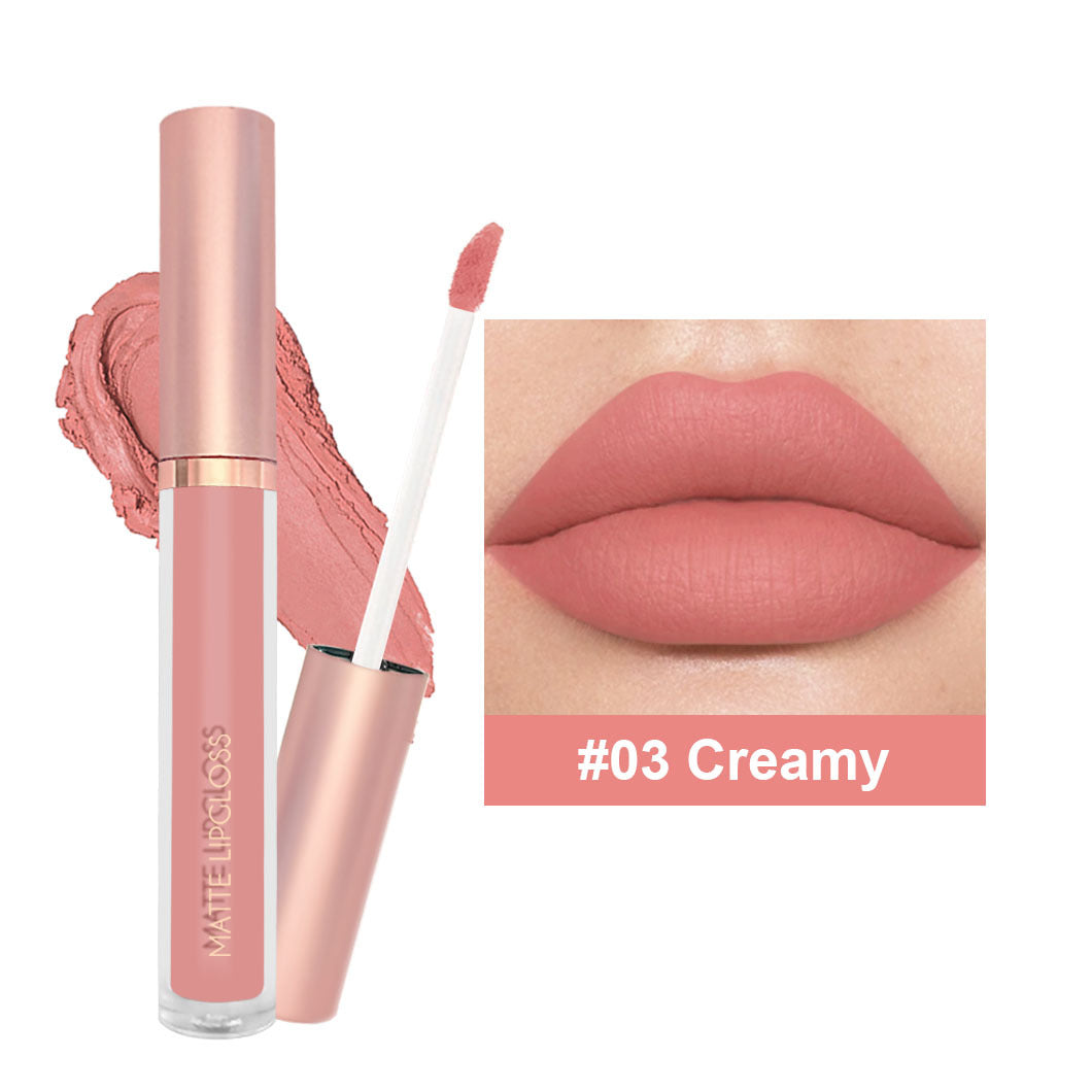 12-Color Matte Lip Gloss in Nude Shades