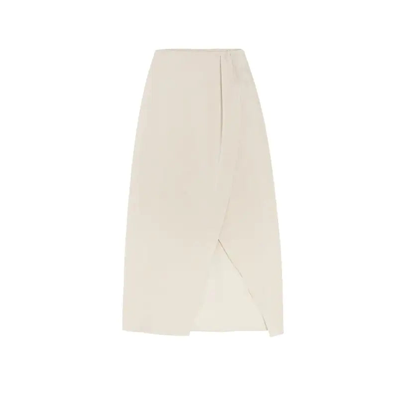Irregular Slit Satin Skirt