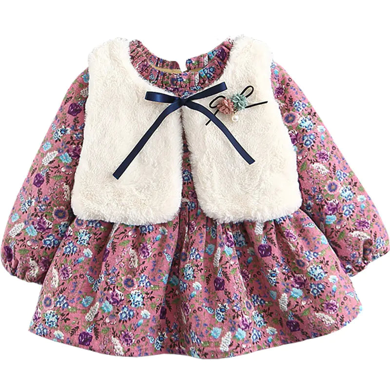 Girls' Floral Dress Set
