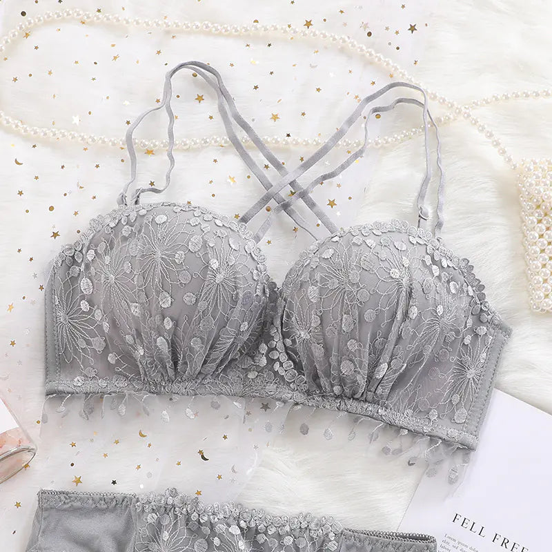 Lace Floral Cup Support Bra