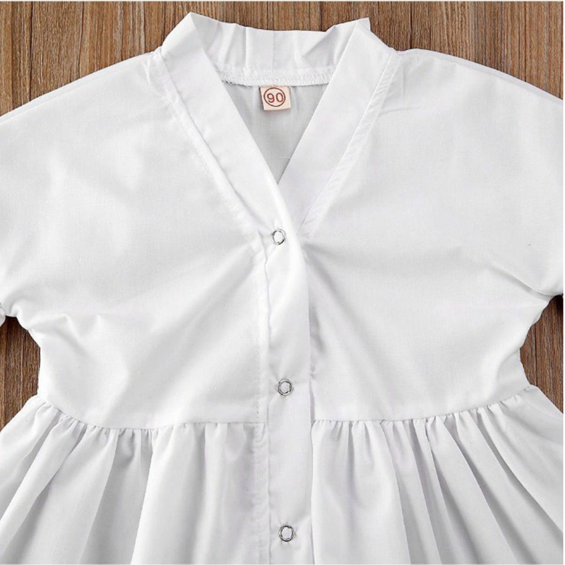 Kids Baby Girls White A-Line Shirt Dress