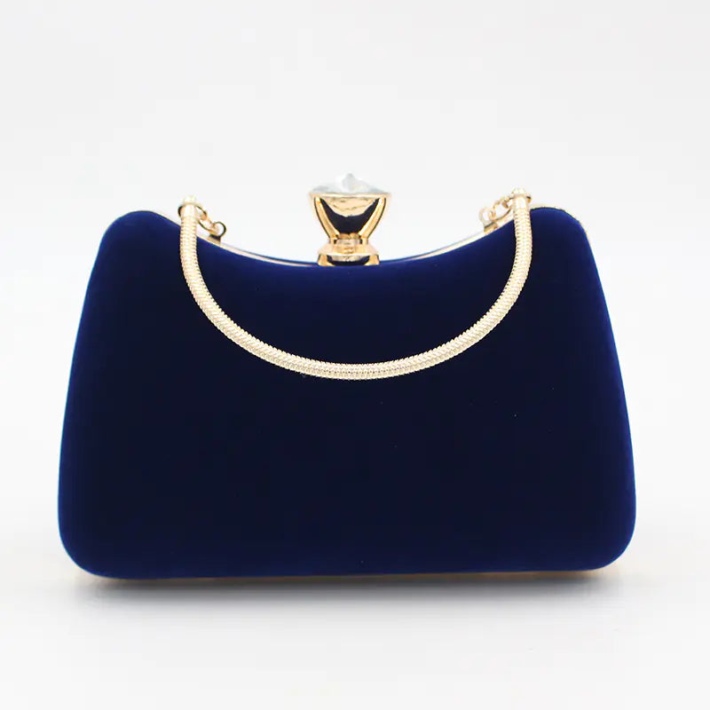 Vintage Velour Evening Clutch with Top Handle