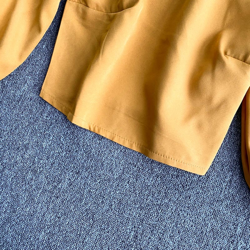 Oblique Collar Off-Shoulder Puff Sleeve Crop Top