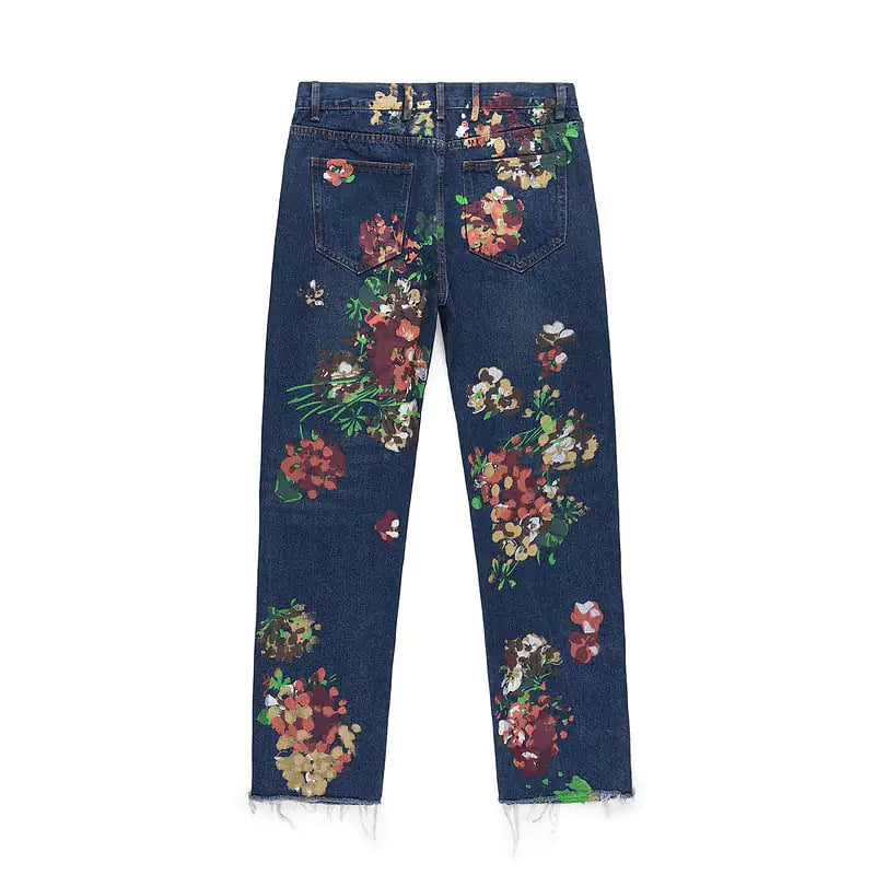 High Street Ink Splash Print Jeans