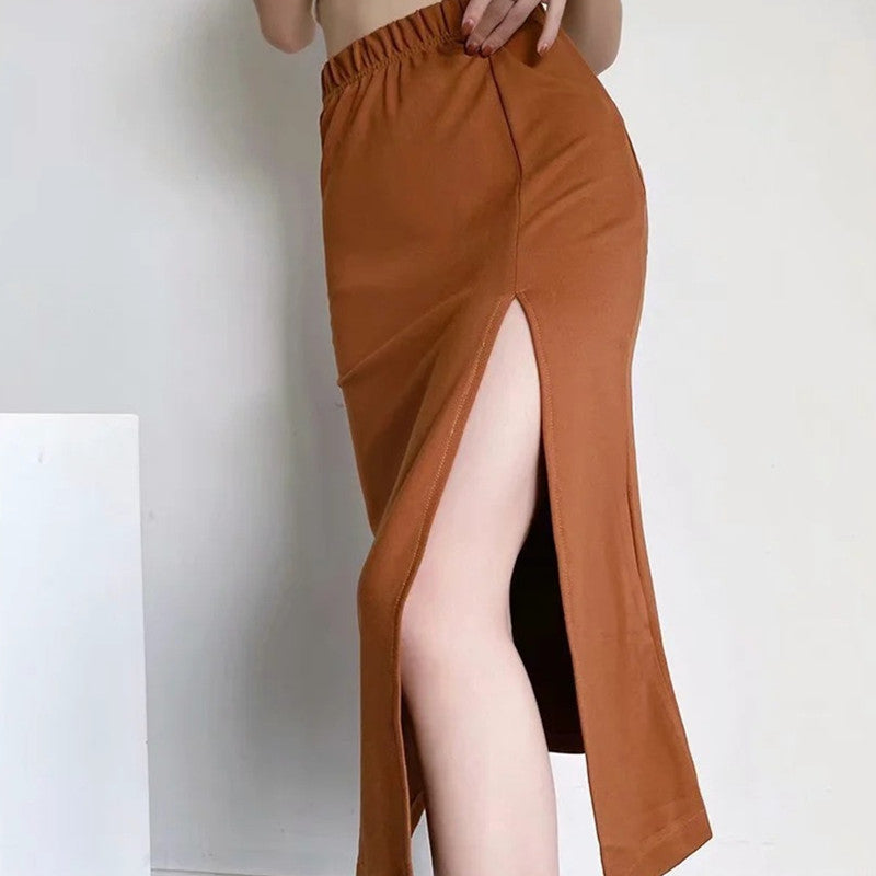 Slit Mid-Length Skirt