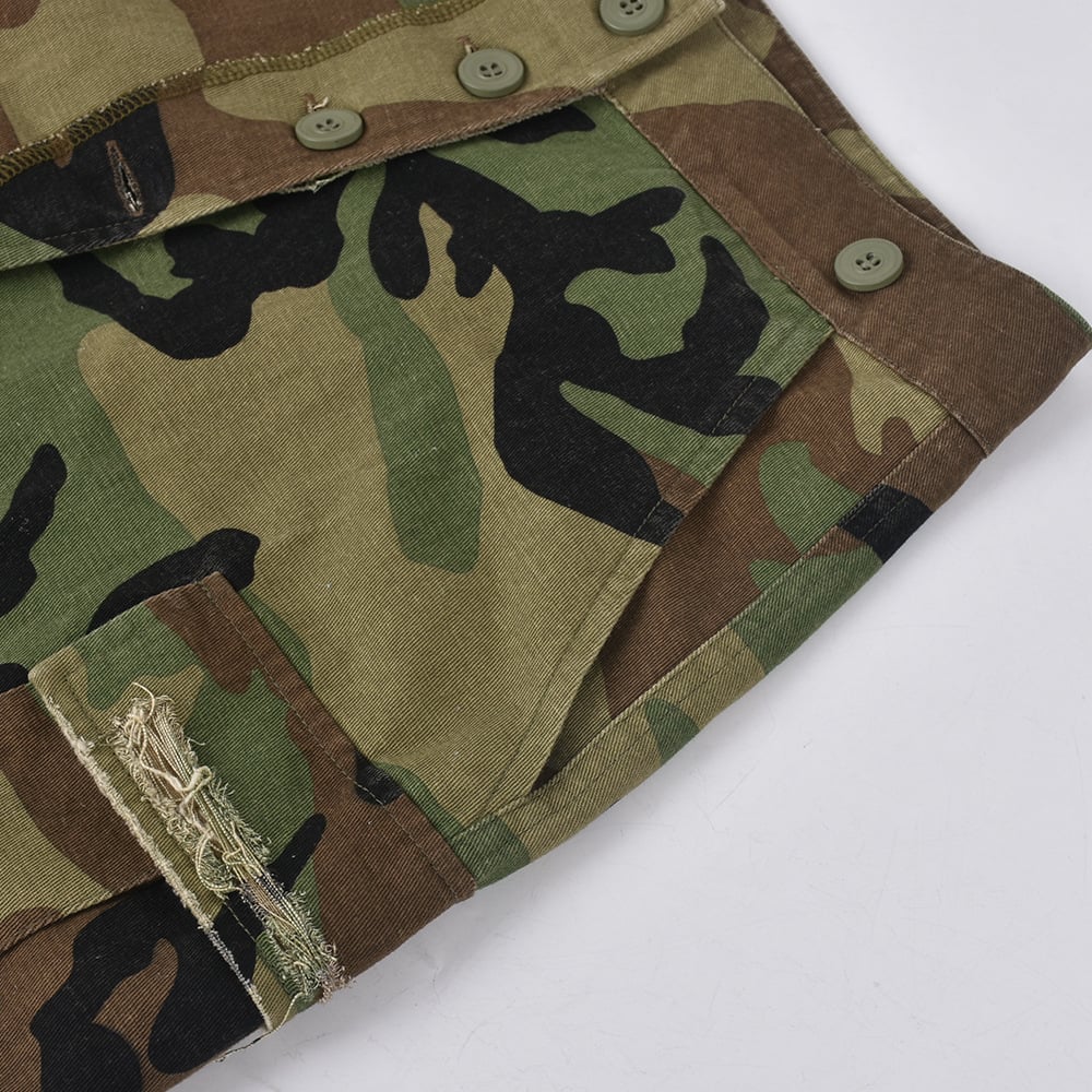 Camouflage Slit Long Skirt