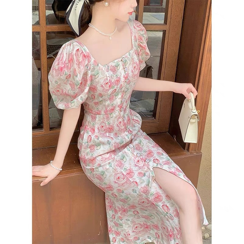 Bubble Sleeve Bloom Romance