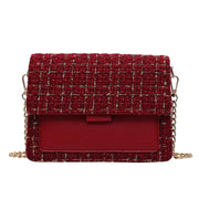 Chic Autumn Plaid Chain Crossbody Bag