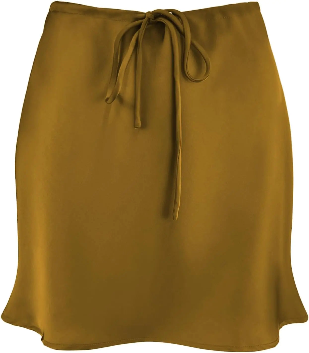 A-line Satin Mini Skirt with Tie Waist