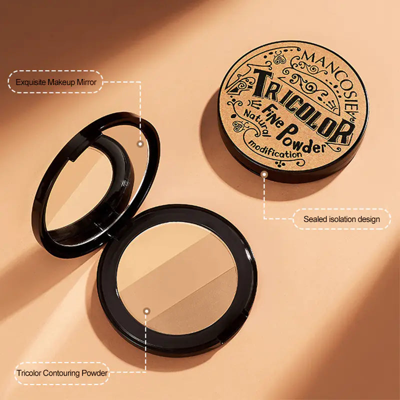 3 Colors 3D High-Gloss Nose Shadow Concealer Palette