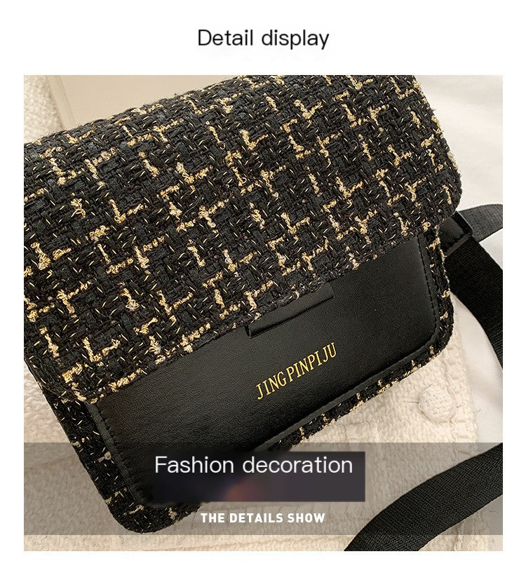 Chic Autumn Plaid Chain Crossbody Bag