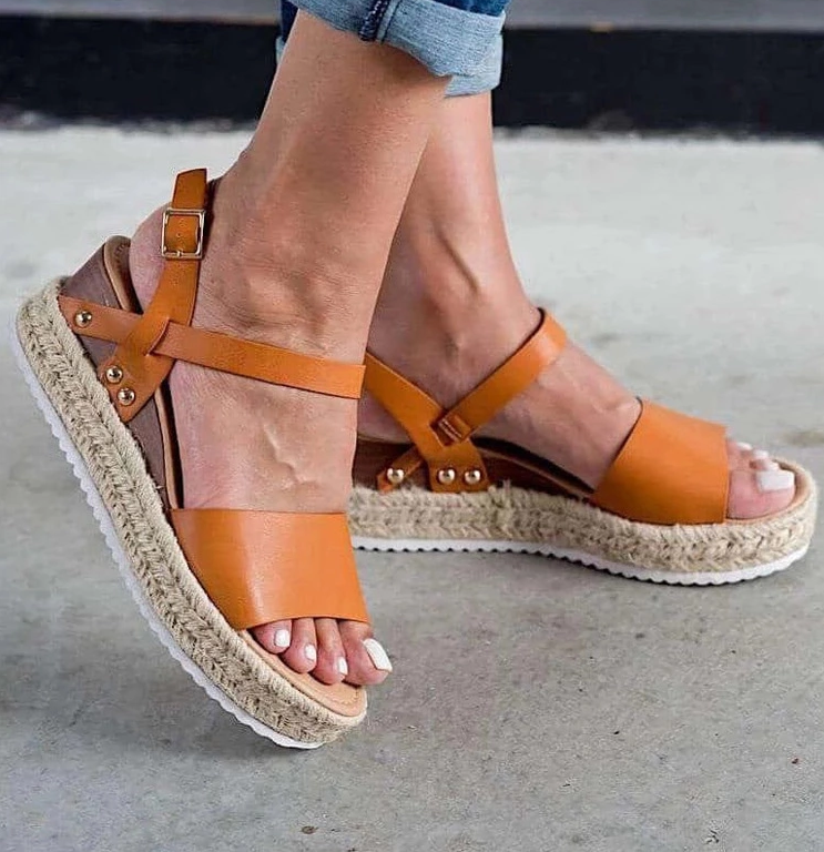 Hemp Rope Heel Sandals