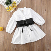 Kids Baby Girls White A-Line Shirt Dress