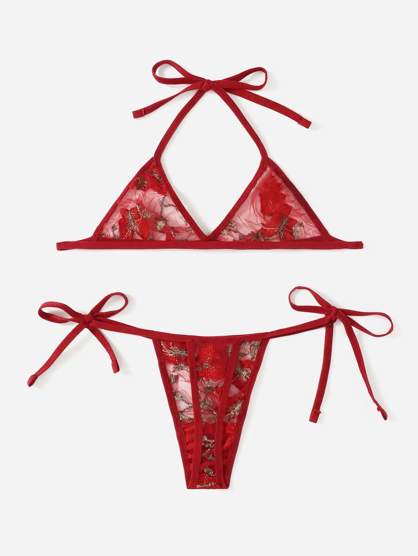 Elegant Three-Point Lace Lingerie Set