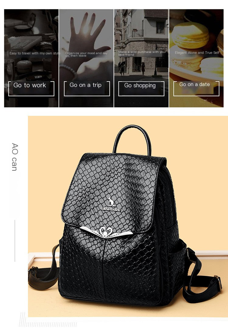 Woven Travel Large Capacity Casual Backpack