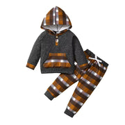 Tepuces Plaid Hoodie Sweatsuit for Toddlers