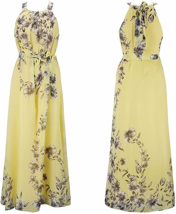 Bohemian Floral Chiffon Maxi Dress
