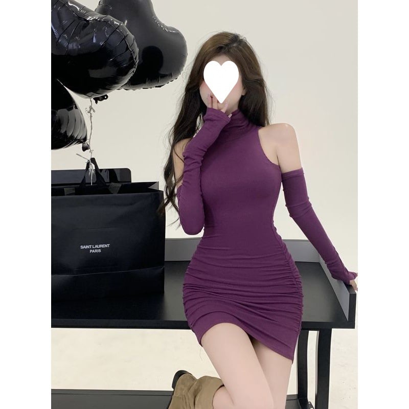 Sexy Turtleneck Vest Oversleeve Dress