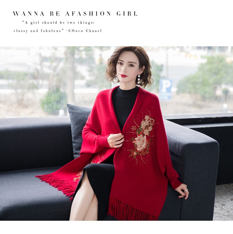 Embroidered Cape Luxury