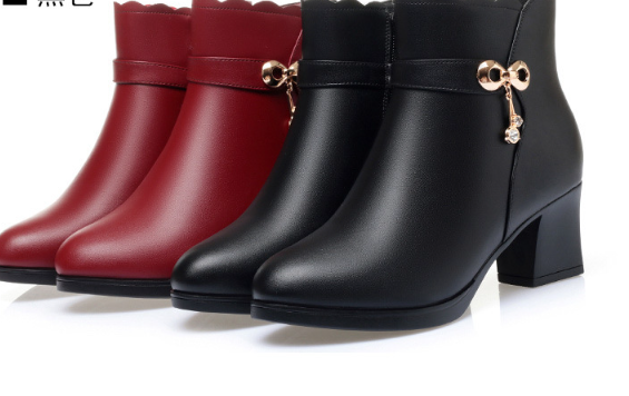 Chunky Heel Round Toe Martin Boots