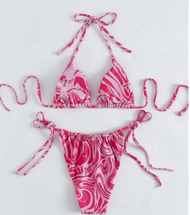 Three Piece Floral Print Bikini Set