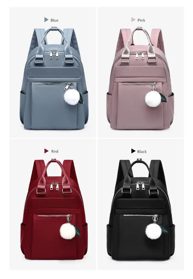 Women's Waterproof Nylon Travel Backpack - Oxford